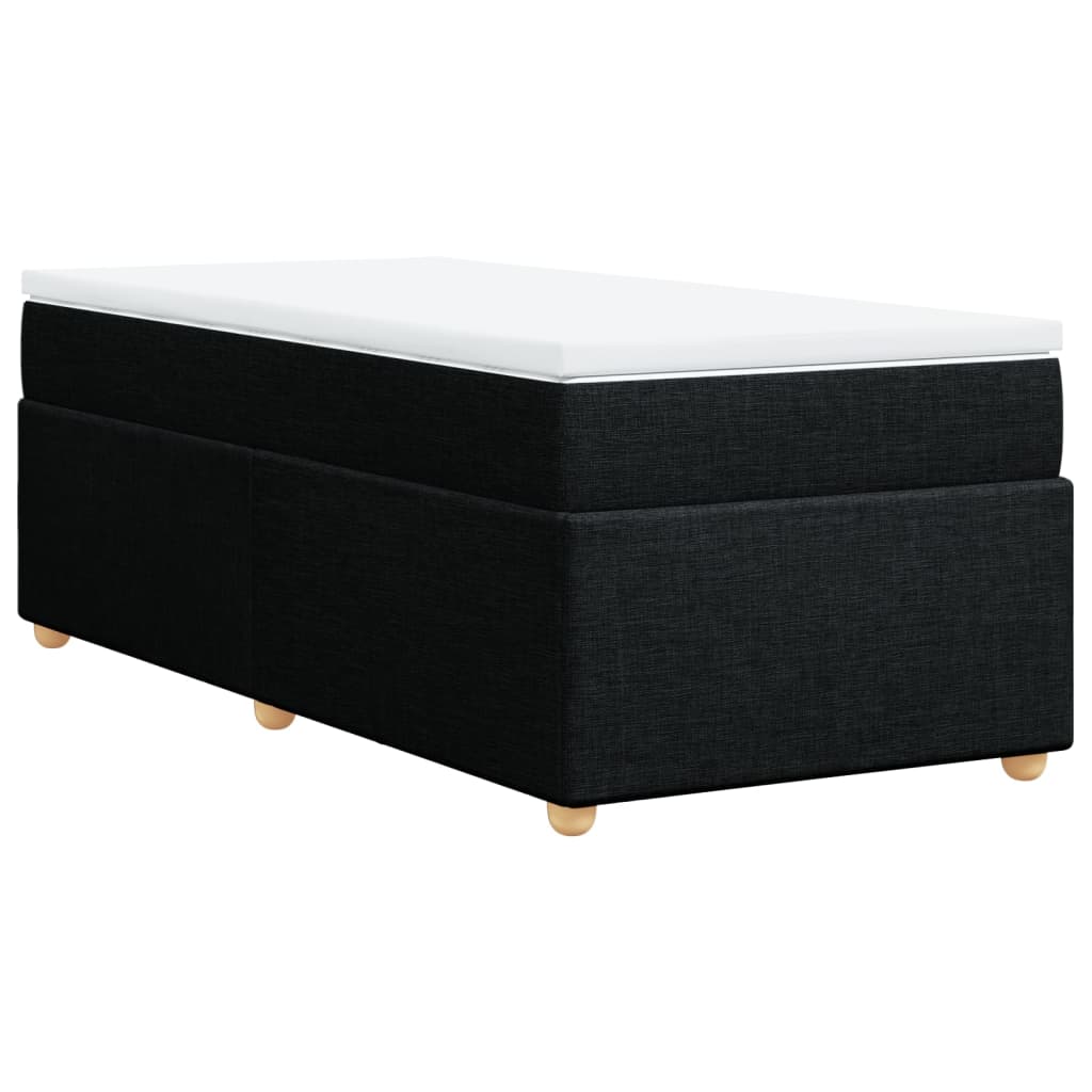 Κρεβάτι Boxspring με Στρώμα Μαύρο 100 x 200 εκ. Υφασμάτινο - Pakobazaar