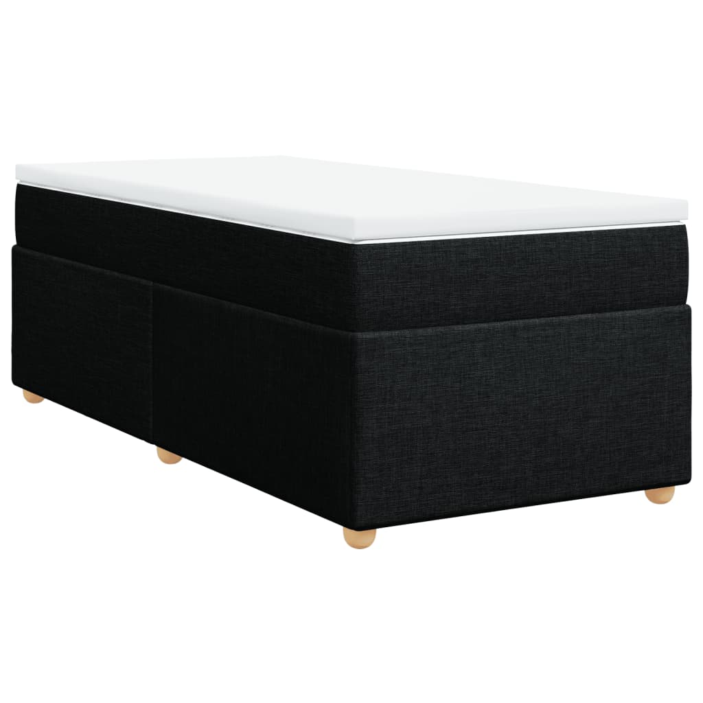 Κρεβάτι Boxspring με Στρώμα Μαύρο 100 x 200 εκ. Υφασμάτινο - Pakobazaar