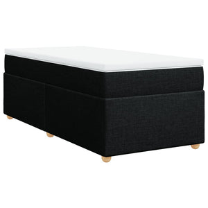 Κρεβάτι Boxspring με Στρώμα Μαύρο 100 x 200 εκ. Υφασμάτινο - Pakobazaar