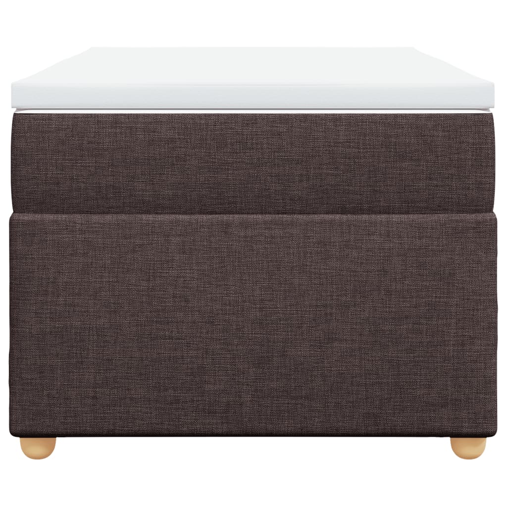 Κρεβάτι Boxspring με Στρώμα Σκούρο Καφέ 100x200 εκ. Υφασμάτινο