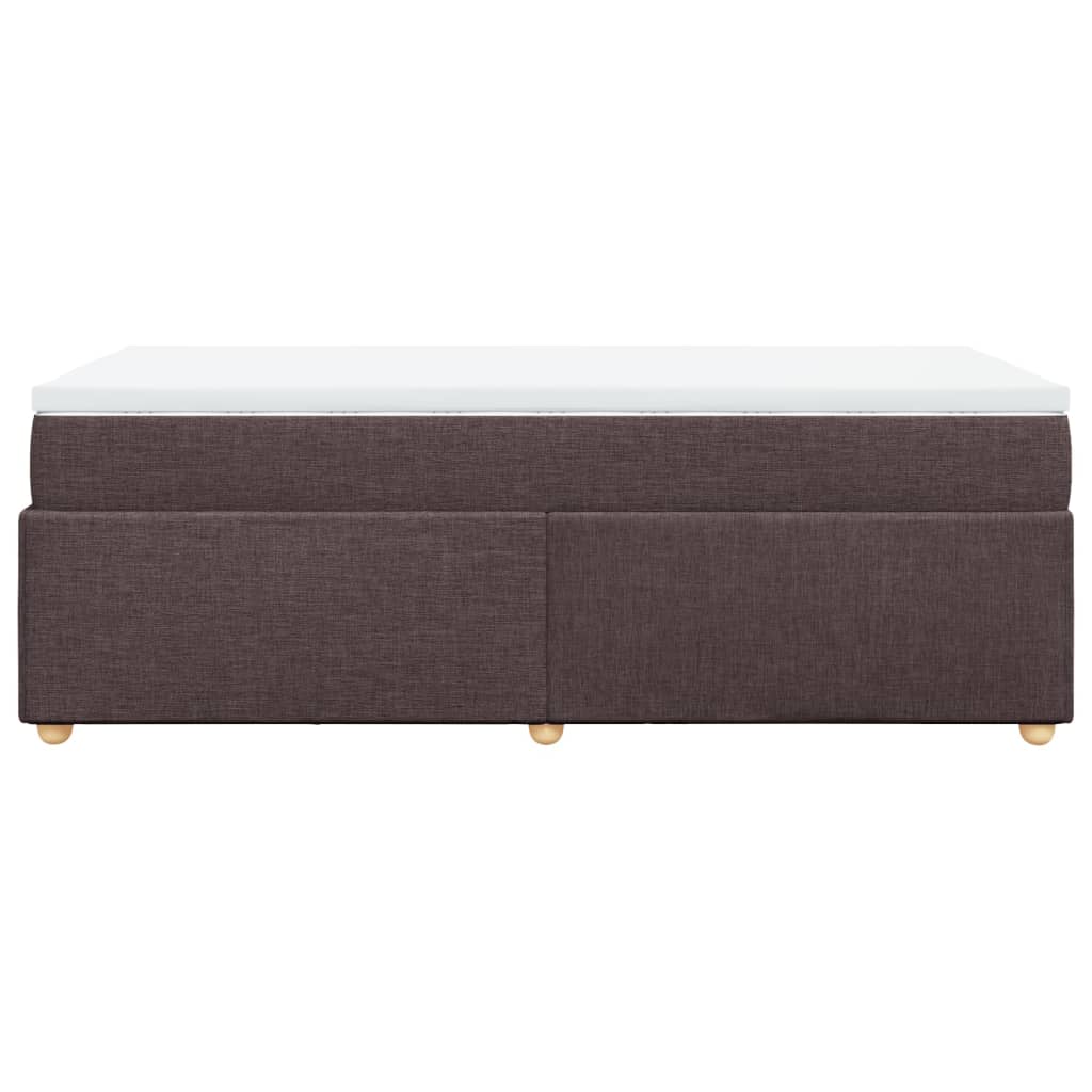Κρεβάτι Boxspring με Στρώμα Σκούρο Καφέ 100x200 εκ. Υφασμάτινο