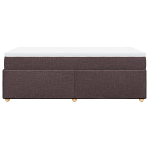 Κρεβάτι Boxspring με Στρώμα Σκούρο Καφέ 100x200 εκ. Υφασμάτινο