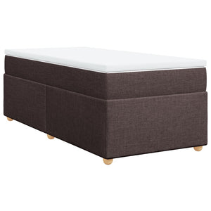 Κρεβάτι Boxspring με Στρώμα Σκούρο Καφέ 100x200 εκ. Υφασμάτινο