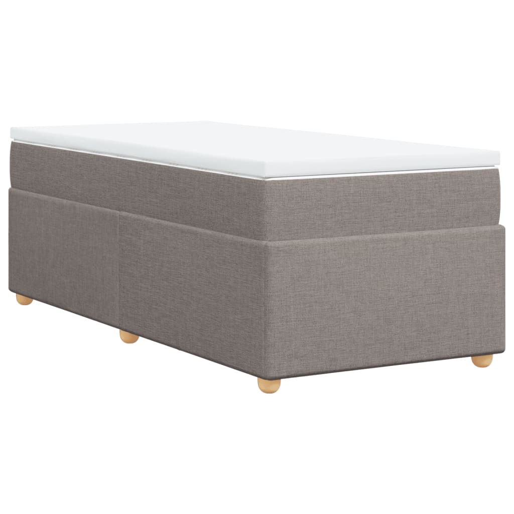 Κρεβάτι Boxspring με Στρώμα Taupe 100 x 200 εκ. Υφασμάτινο