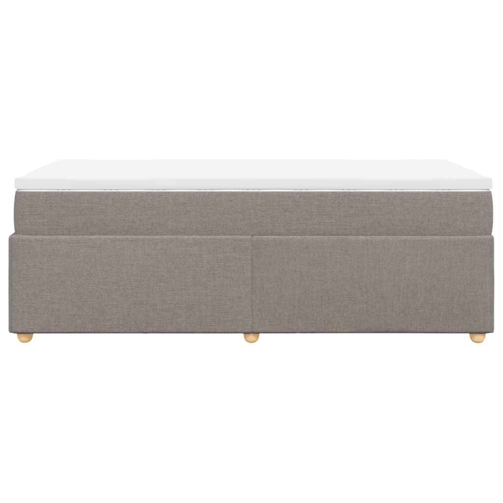 Κρεβάτι Boxspring με Στρώμα Taupe 100 x 200 εκ. Υφασμάτινο