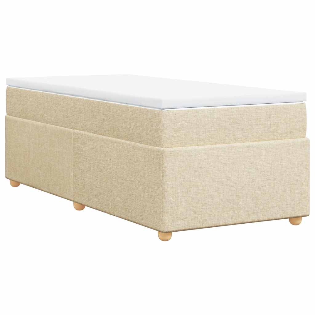 Κρεβάτι Boxspring με Στρώμα Κρεμ 100 x 200 εκ. Υφασμάτινο