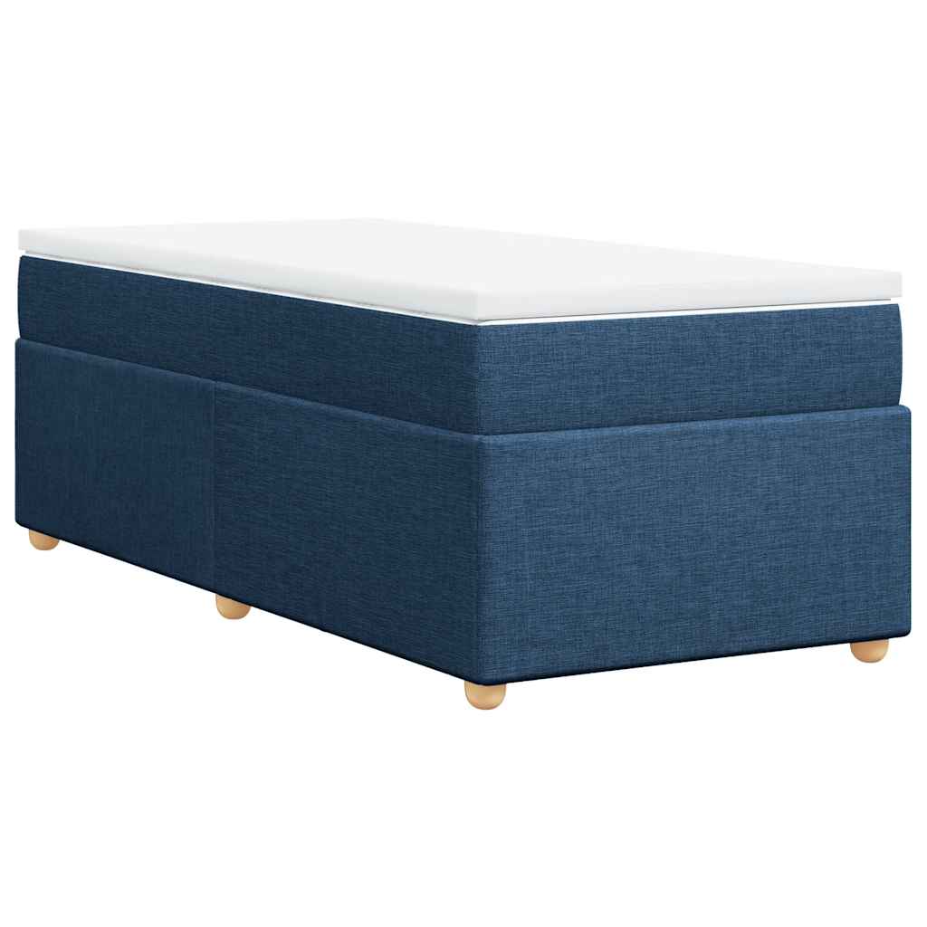 Κρεβάτι Boxspring με Στρώμα Μπλε 100 x 200 εκ. Υφασμάτινο
