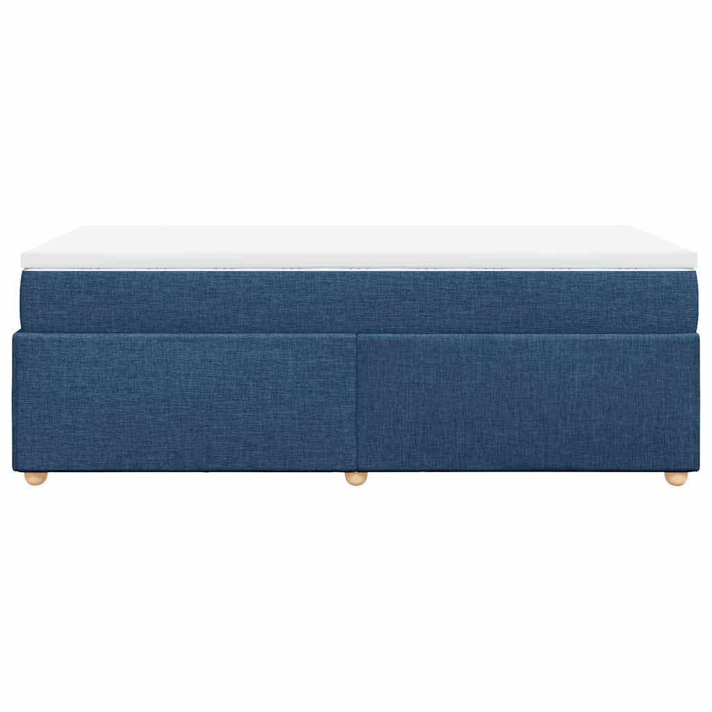 Κρεβάτι Boxspring με Στρώμα Μπλε 100 x 200 εκ. Υφασμάτινο