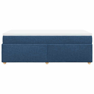 Κρεβάτι Boxspring με Στρώμα Μπλε 100 x 200 εκ. Υφασμάτινο