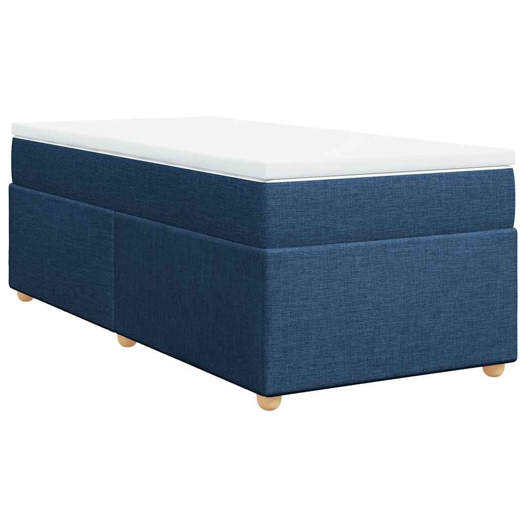Κρεβάτι Boxspring με Στρώμα Μπλε 100 x 200 εκ. Υφασμάτινο