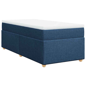 Κρεβάτι Boxspring με Στρώμα Μπλε 100 x 200 εκ. Υφασμάτινο