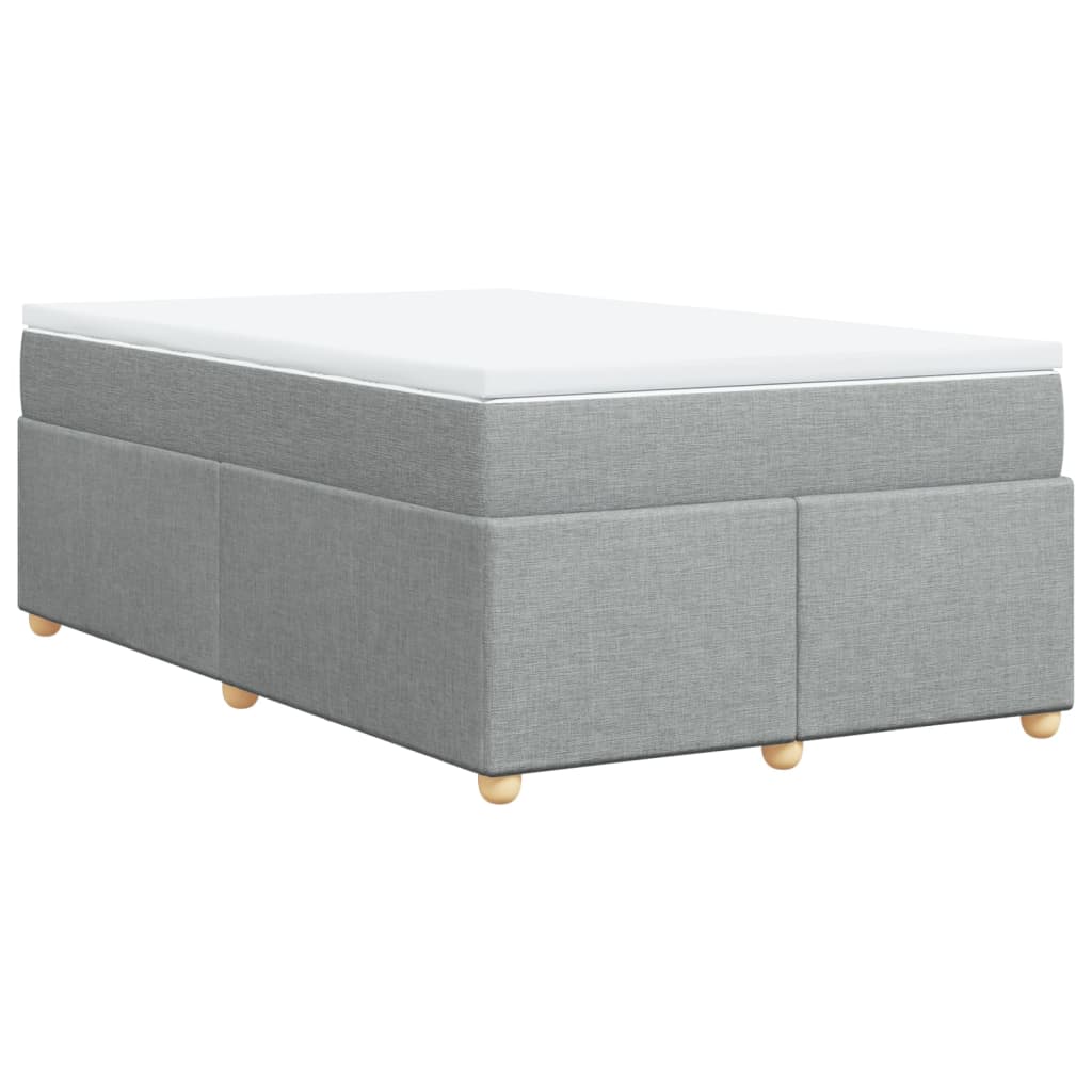 Κρεβάτι Boxspring με Στρώμα Ανοιχτό Γκρι 120x190 εκ. Υφασμάτινο - Pakobazaar