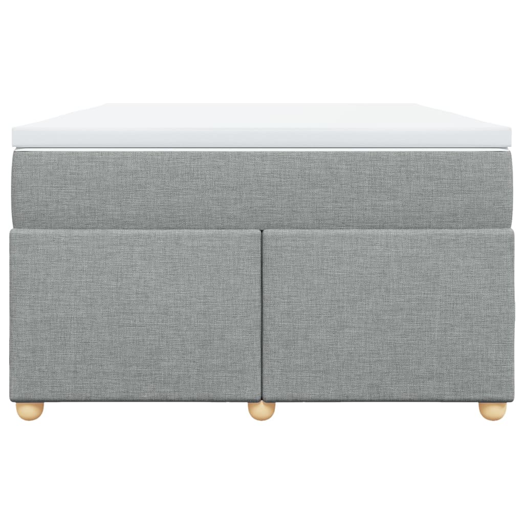 Κρεβάτι Boxspring με Στρώμα Ανοιχτό Γκρι 120x190 εκ. Υφασμάτινο - Pakobazaar