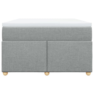 Κρεβάτι Boxspring με Στρώμα Ανοιχτό Γκρι 120x190 εκ. Υφασμάτινο - Pakobazaar
