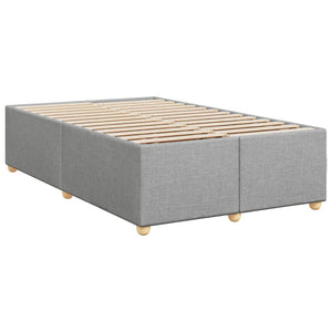 Κρεβάτι Boxspring με Στρώμα Ανοιχτό Γκρι 120x190 εκ. Υφασμάτινο - Pakobazaar