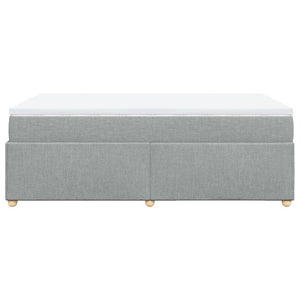 Κρεβάτι Boxspring με Στρώμα Ανοιχτό Γκρι 120x190 εκ. Υφασμάτινο - Pakobazaar