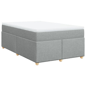 Κρεβάτι Boxspring με Στρώμα Ανοιχτό Γκρι 120x190 εκ. Υφασμάτινο - Pakobazaar
