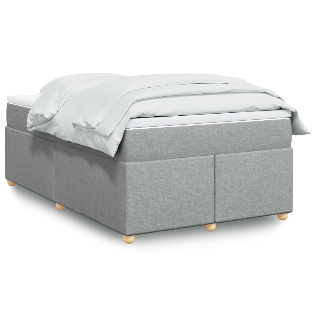 Κρεβάτι Boxspring με Στρώμα Ανοιχτό Γκρι 120x190 εκ. Υφασμάτινο - Pakobazaar