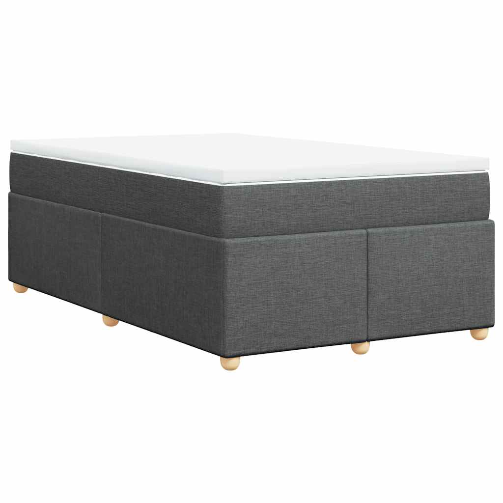 Κρεβάτι Boxspring με Στρώμα Σκούρο Γκρι 120x190 εκ Υφασμάτινο - Pakobazaar