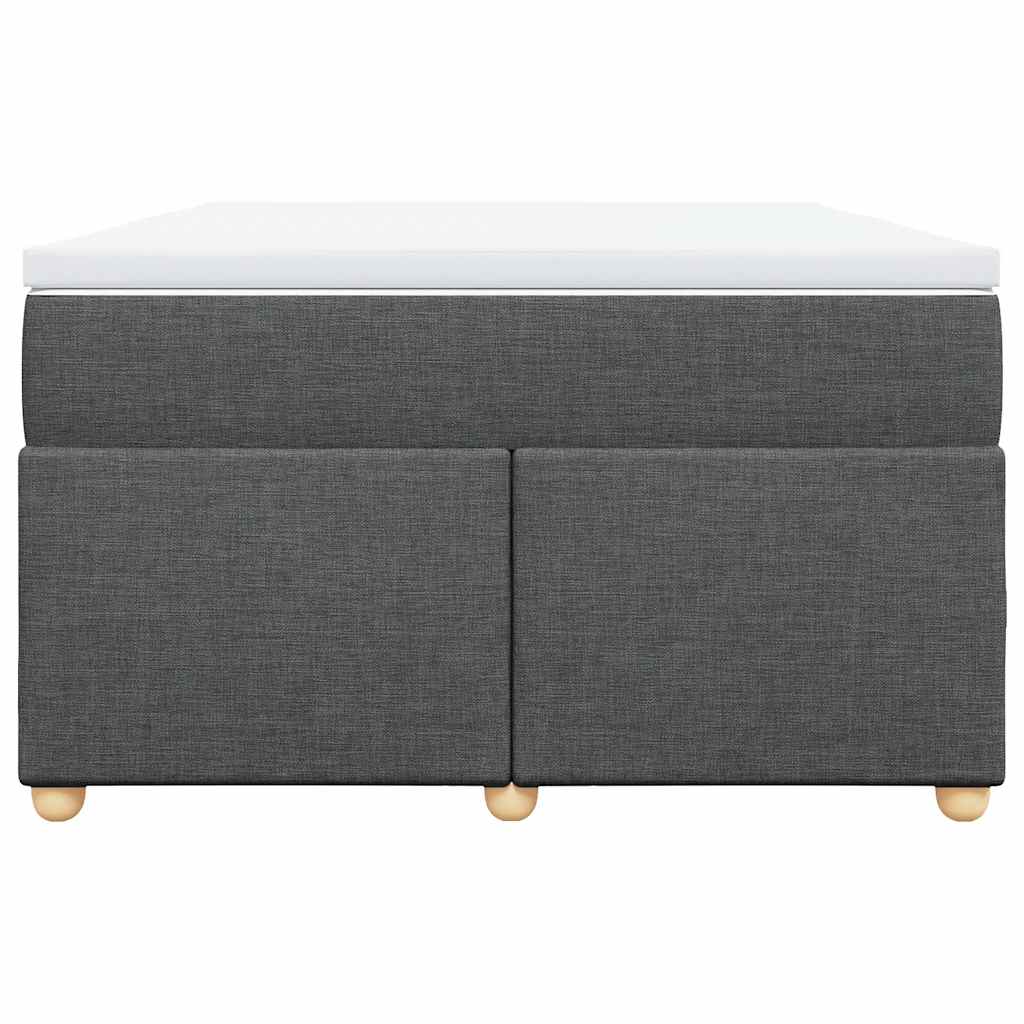 Κρεβάτι Boxspring με Στρώμα Σκούρο Γκρι 120x190 εκ Υφασμάτινο - Pakobazaar