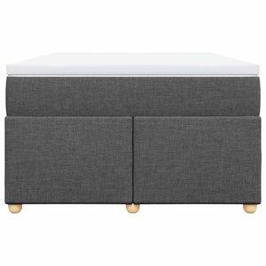 Κρεβάτι Boxspring με Στρώμα Σκούρο Γκρι 120x190 εκ Υφασμάτινο - Pakobazaar