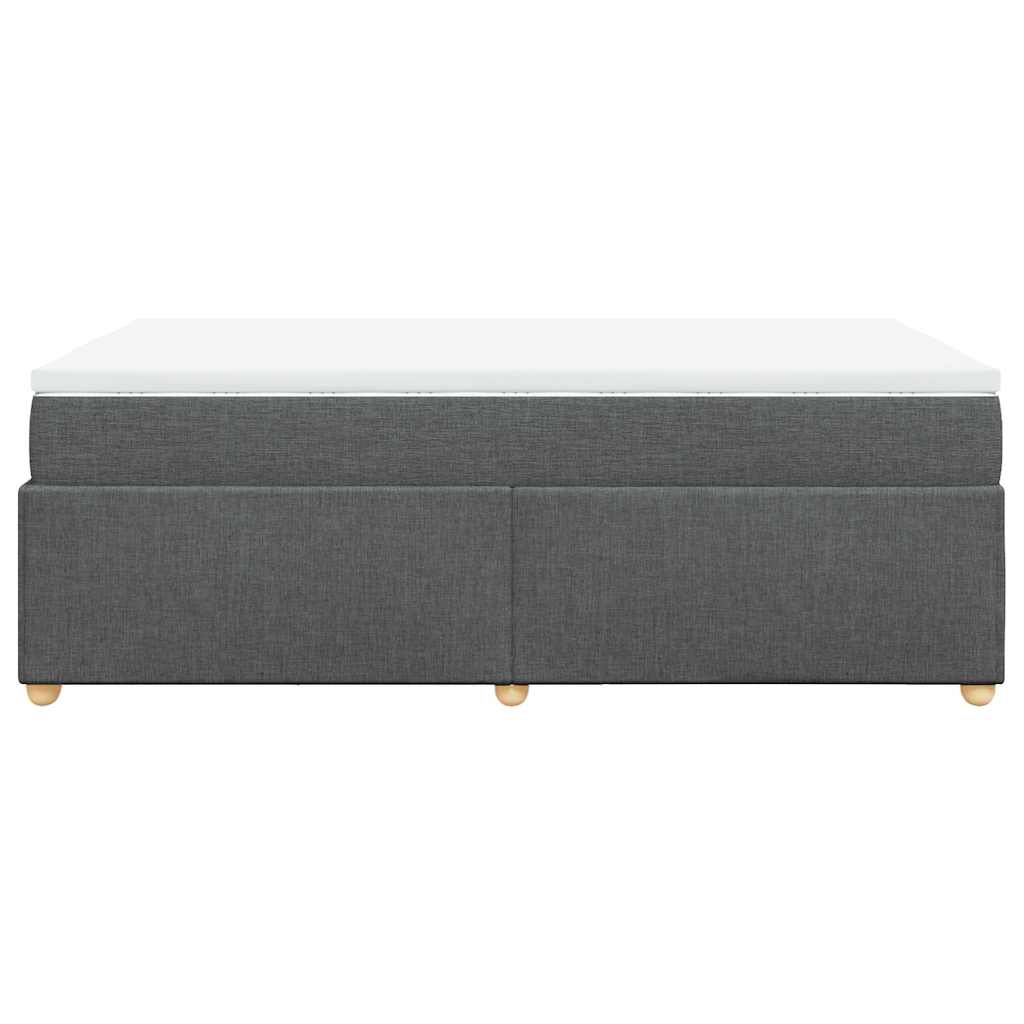 Κρεβάτι Boxspring με Στρώμα Σκούρο Γκρι 120x190 εκ Υφασμάτινο - Pakobazaar