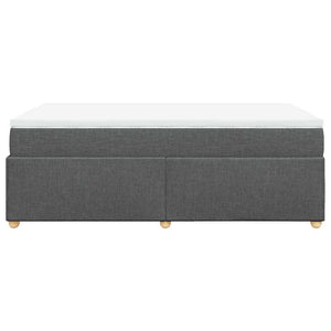 Κρεβάτι Boxspring με Στρώμα Σκούρο Γκρι 120x190 εκ Υφασμάτινο - Pakobazaar