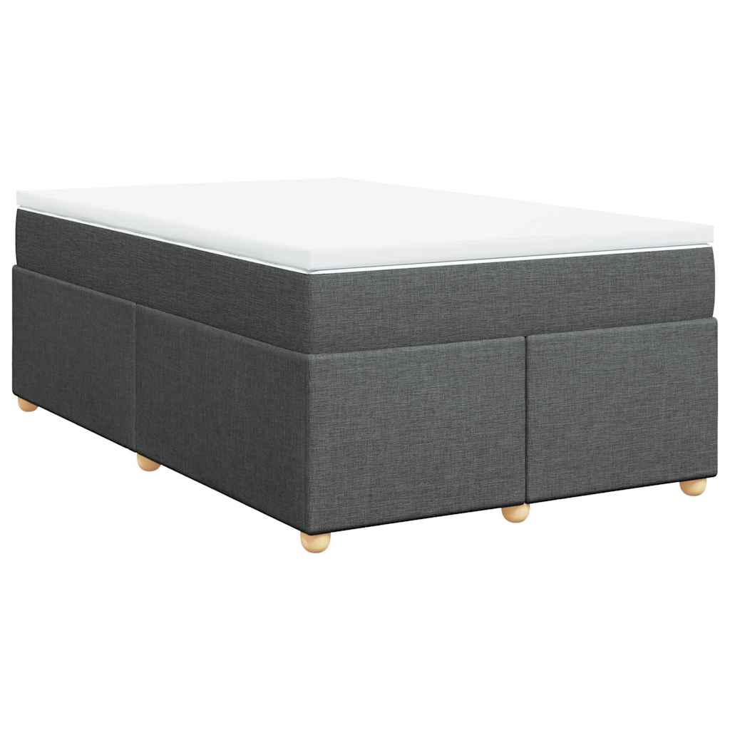 Κρεβάτι Boxspring με Στρώμα Σκούρο Γκρι 120x190 εκ Υφασμάτινο - Pakobazaar