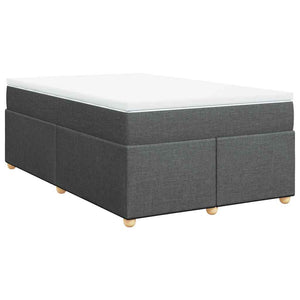 Κρεβάτι Boxspring με Στρώμα Σκούρο Γκρι 120x190 εκ Υφασμάτινο - Pakobazaar