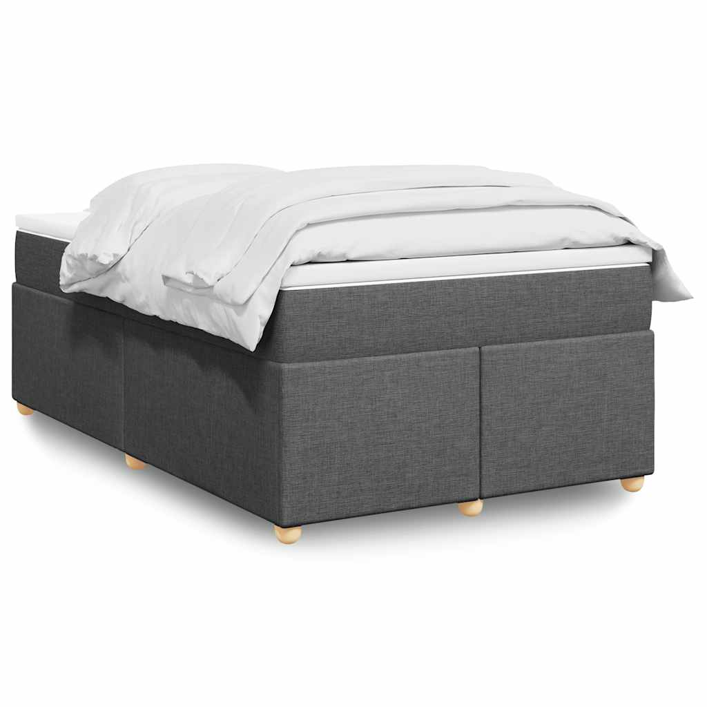Κρεβάτι Boxspring με Στρώμα Σκούρο Γκρι 120x190 εκ Υφασμάτινο - Pakobazaar