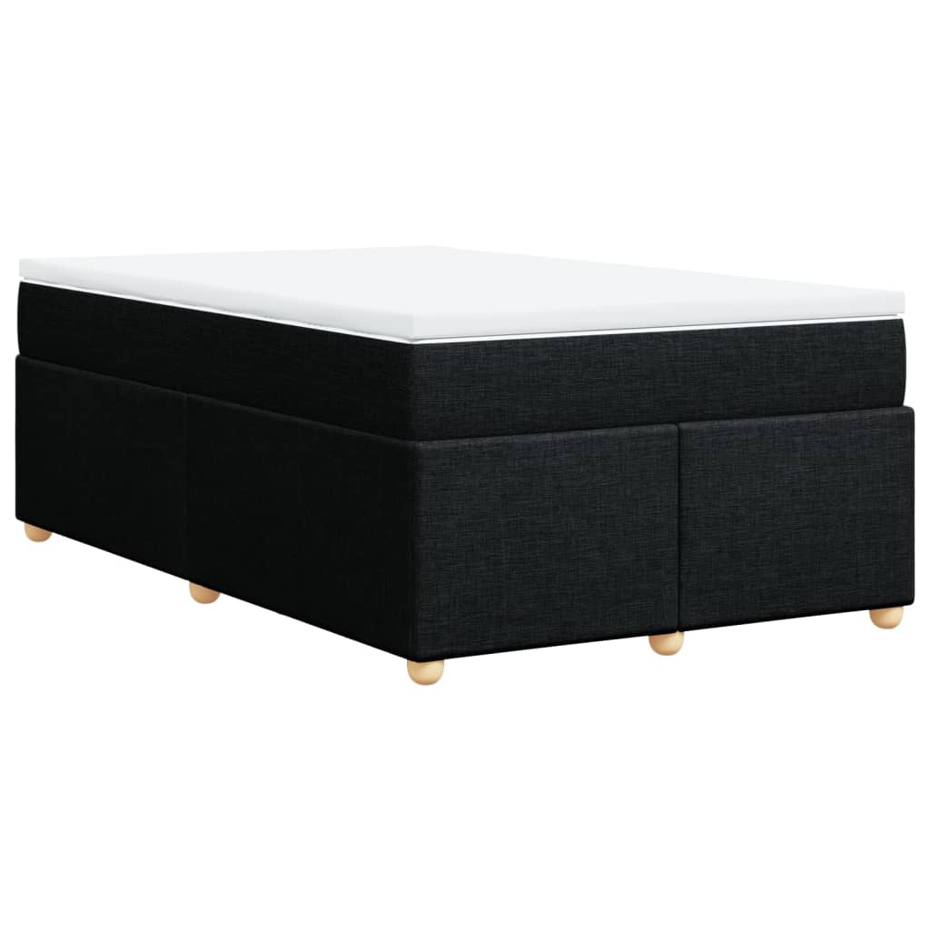 Κρεβάτι Boxspring με Στρώμα Μαύρο 120x190 εκ. Υφασμάτινο - Pakobazaar