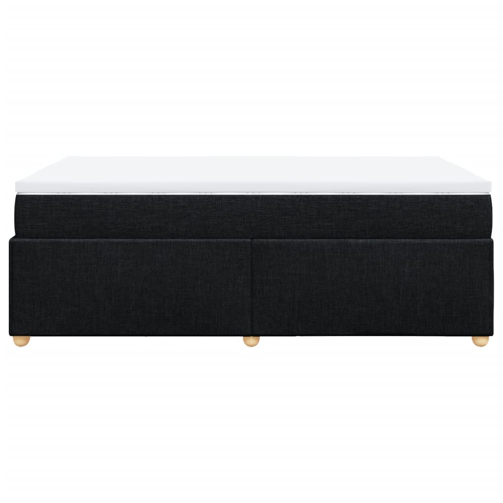Κρεβάτι Boxspring με Στρώμα Μαύρο 120x190 εκ. Υφασμάτινο - Pakobazaar