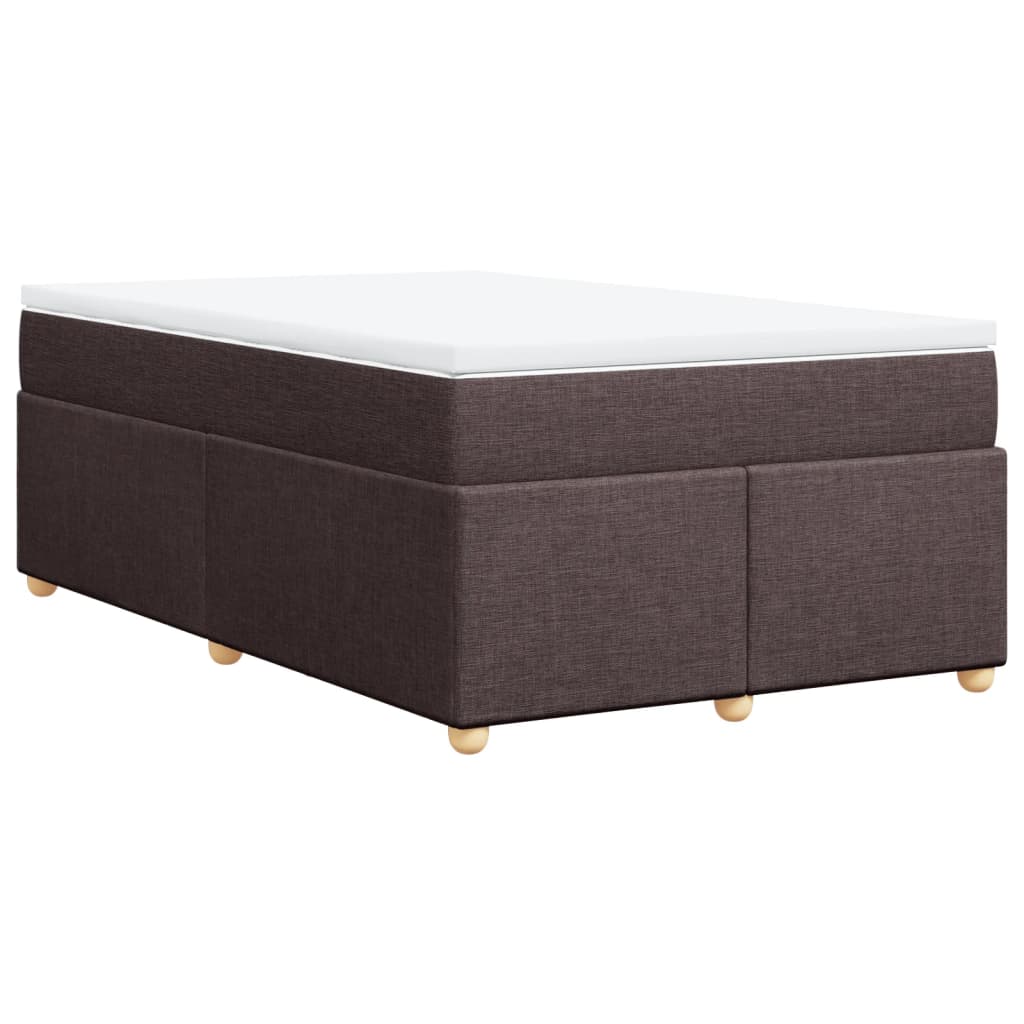 Κρεβάτι Boxspring με Στρώμα Σκούρο Καφέ 120x190 εκ Υφασμάτινο - Pakobazaar