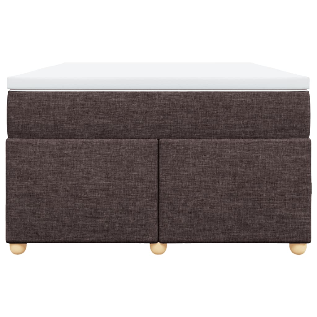 Κρεβάτι Boxspring με Στρώμα Σκούρο Καφέ 120x190 εκ Υφασμάτινο - Pakobazaar