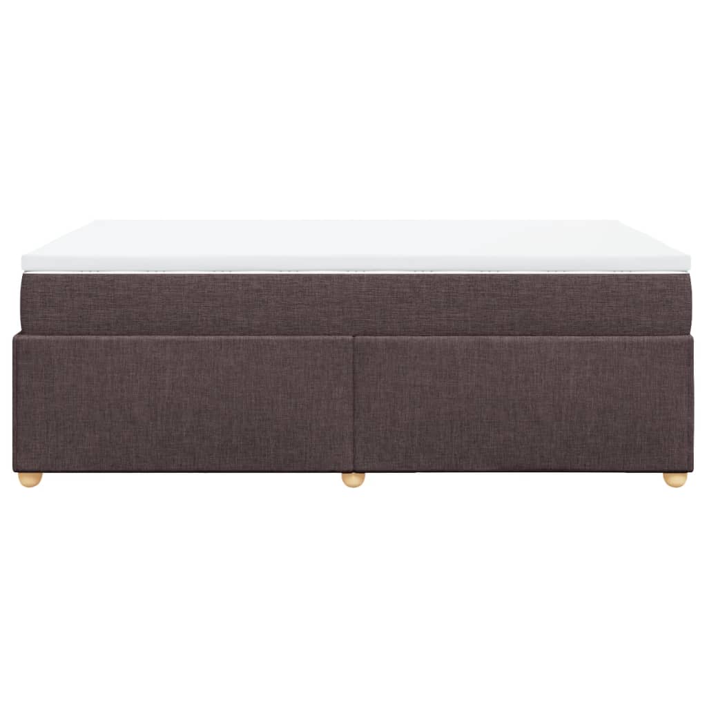 Κρεβάτι Boxspring με Στρώμα Σκούρο Καφέ 120x190 εκ Υφασμάτινο - Pakobazaar