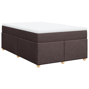 Κρεβάτι Boxspring με Στρώμα Σκούρο Καφέ 120x190 εκ Υφασμάτινο - Pakobazaar