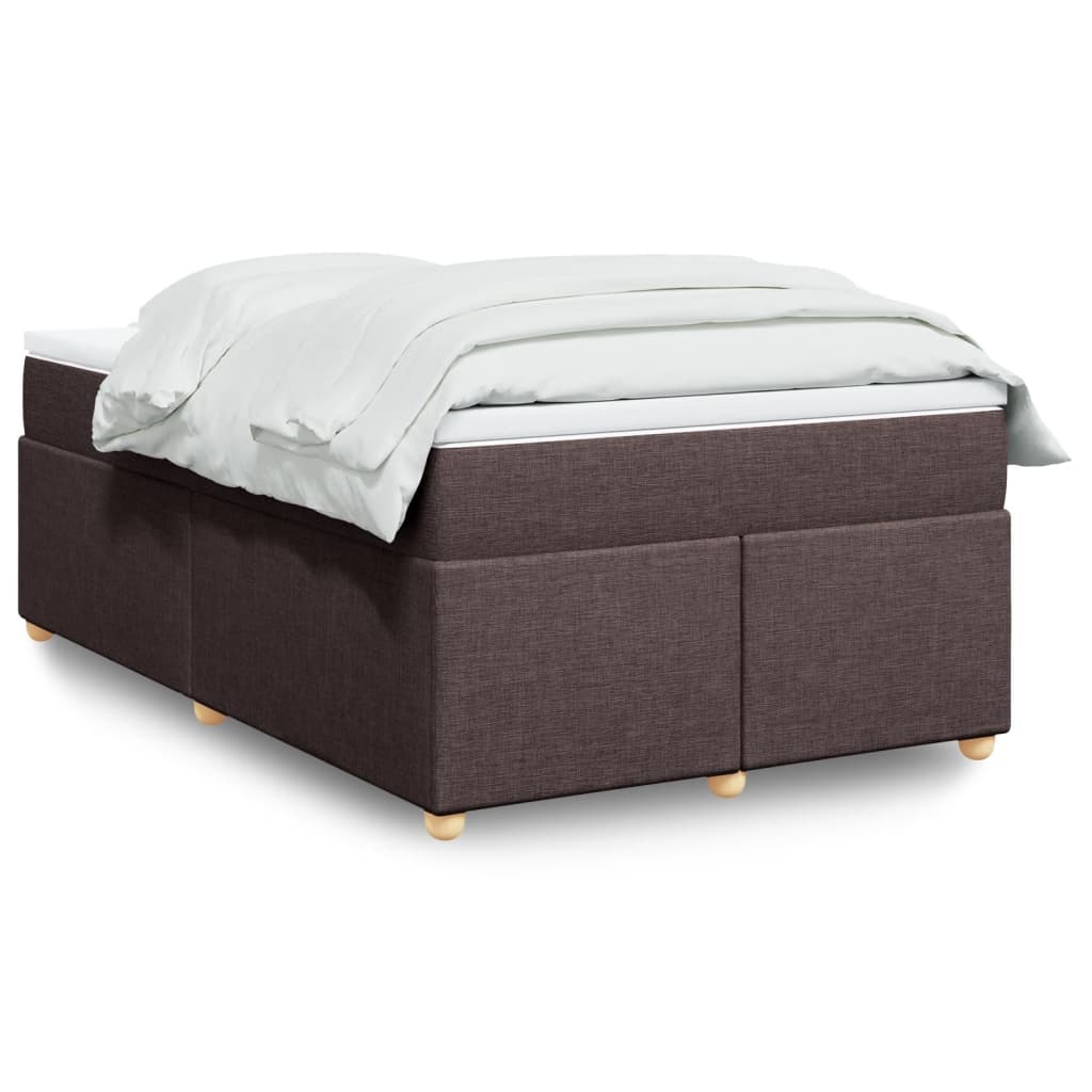 Κρεβάτι Boxspring με Στρώμα Σκούρο Καφέ 120x190 εκ Υφασμάτινο - Pakobazaar