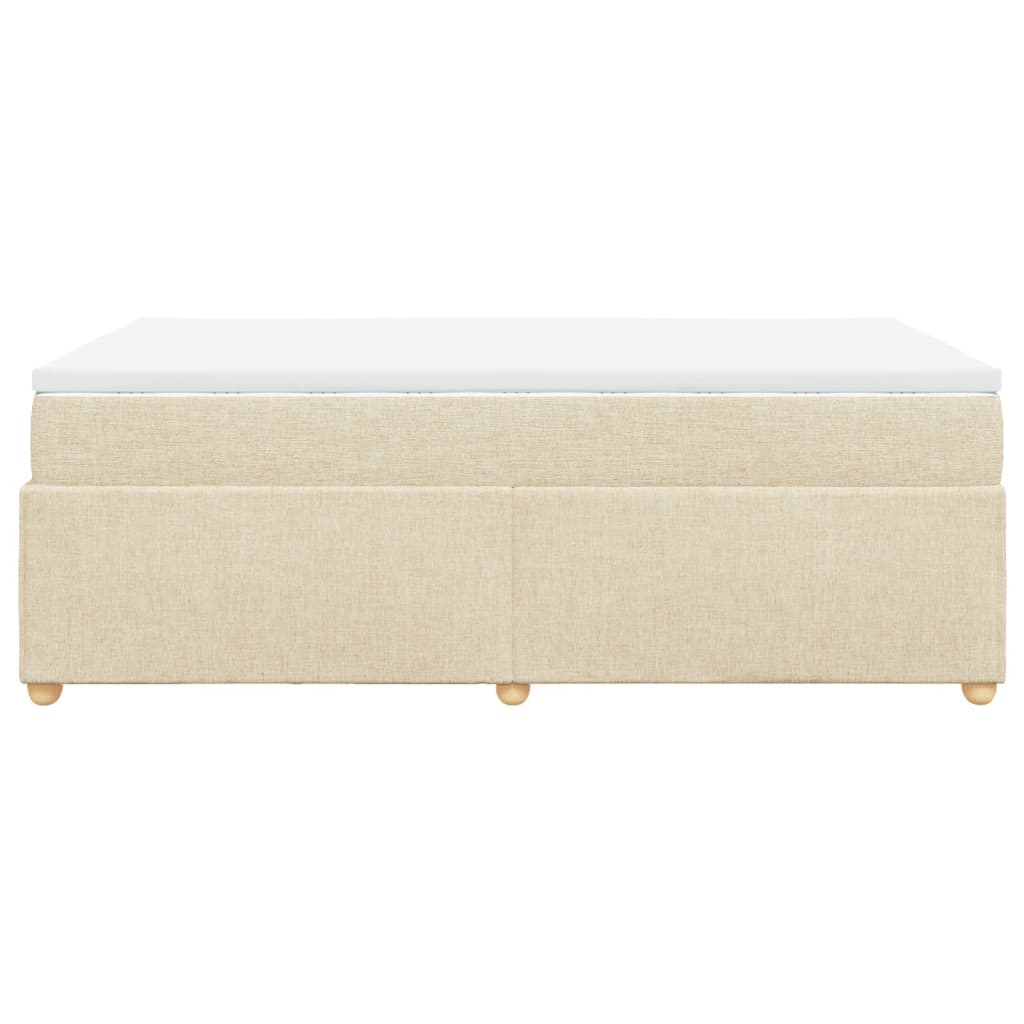 Κρεβάτι Boxspring με Στρώμα Κρεμ 120x190 εκ. Υφασμάτινο - Pakobazaar
