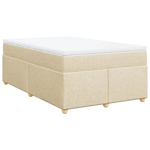 Κρεβάτι Boxspring με Στρώμα Κρεμ 120x190 εκ. Υφασμάτινο - Pakobazaar