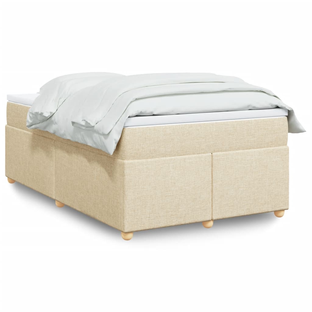 Κρεβάτι Boxspring με Στρώμα Κρεμ 120x190 εκ. Υφασμάτινο - Pakobazaar