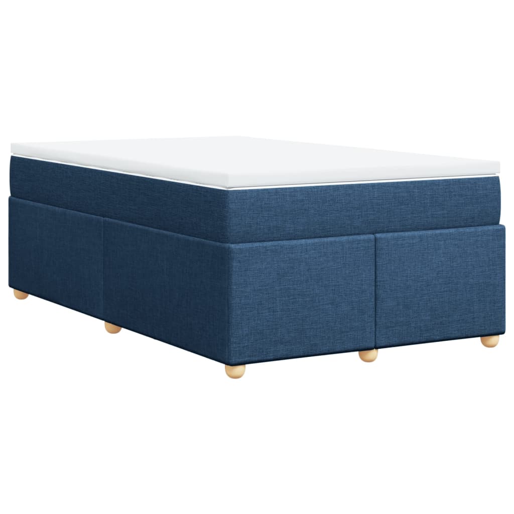 Κρεβάτι Boxspring με Στρώμα Μπλε 120x190 εκ. Υφασμάτινο - Pakobazaar
