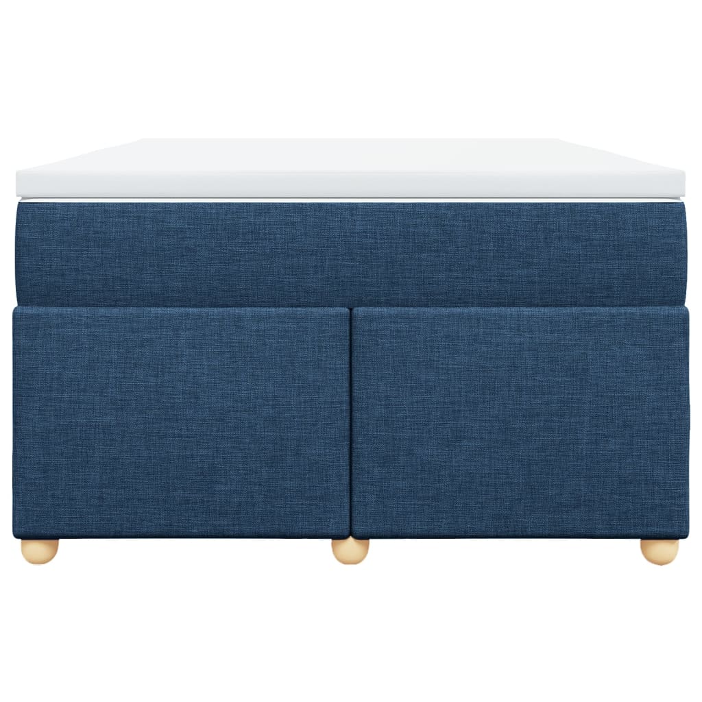 Κρεβάτι Boxspring με Στρώμα Μπλε 120x190 εκ. Υφασμάτινο - Pakobazaar