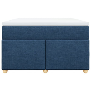 Κρεβάτι Boxspring με Στρώμα Μπλε 120x190 εκ. Υφασμάτινο - Pakobazaar