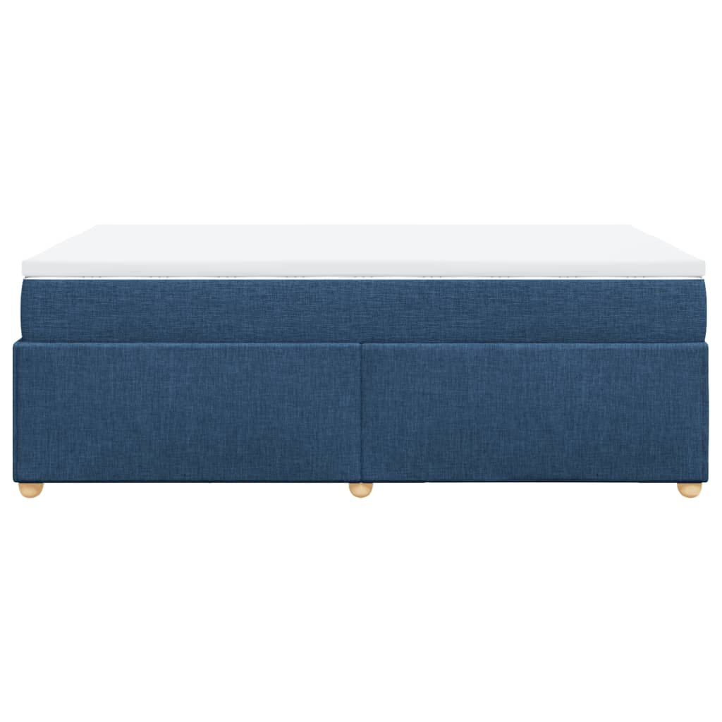 Κρεβάτι Boxspring με Στρώμα Μπλε 120x190 εκ. Υφασμάτινο - Pakobazaar