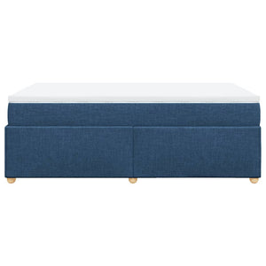 Κρεβάτι Boxspring με Στρώμα Μπλε 120x190 εκ. Υφασμάτινο - Pakobazaar