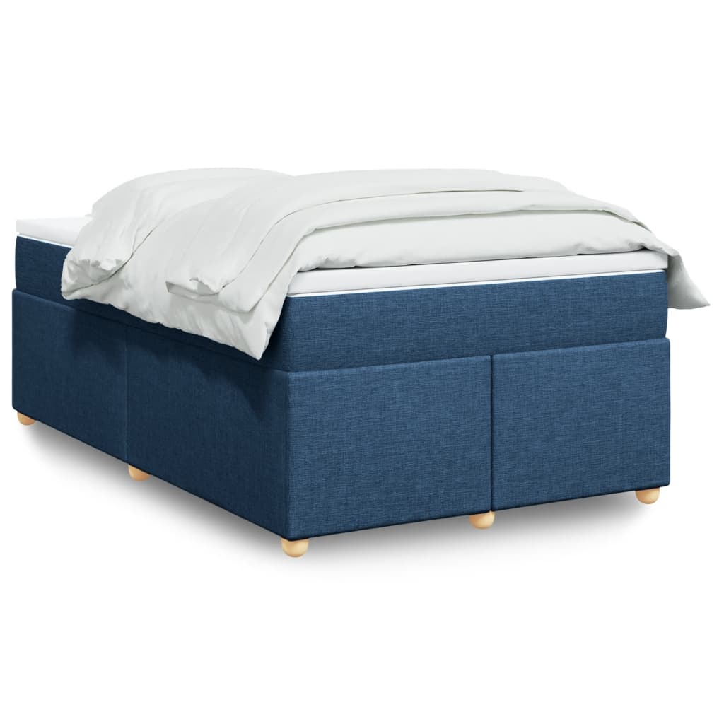 Κρεβάτι Boxspring με Στρώμα Μπλε 120x190 εκ. Υφασμάτινο - Pakobazaar