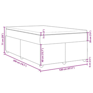 Κρεβάτι Boxspring με Στρώμα Ανοιχτό Γκρι 120x200 εκ. Υφασμάτινο - Pakobazaar