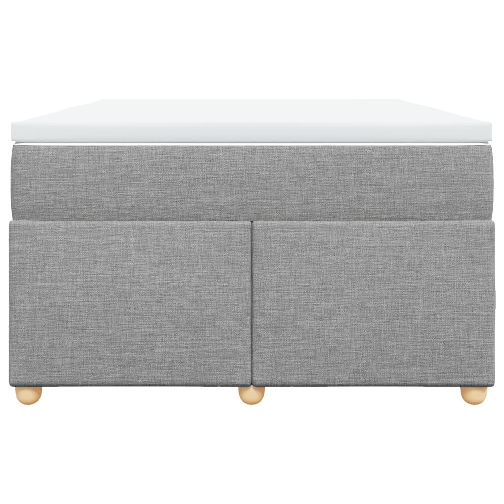 Κρεβάτι Boxspring με Στρώμα Ανοιχτό Γκρι 120x200 εκ. Υφασμάτινο - Pakobazaar