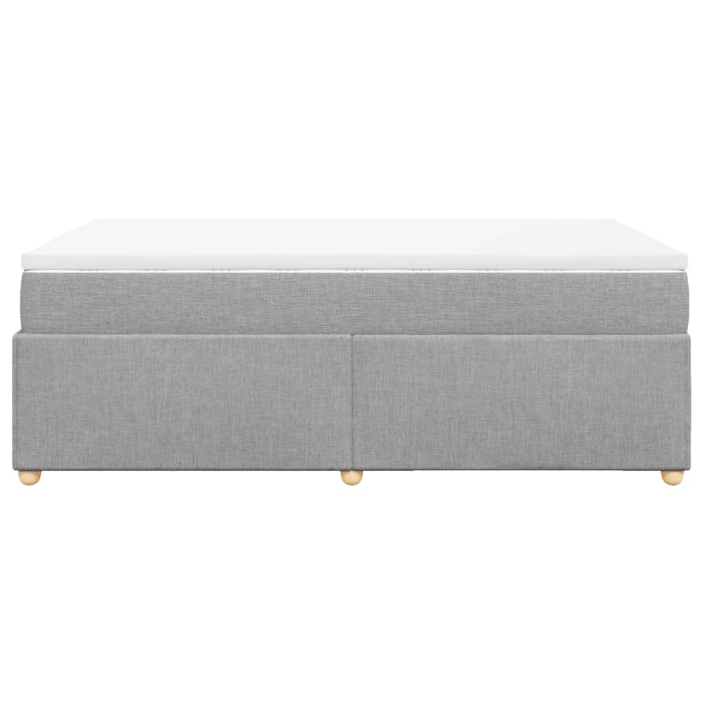 Κρεβάτι Boxspring με Στρώμα Ανοιχτό Γκρι 120x200 εκ. Υφασμάτινο - Pakobazaar
