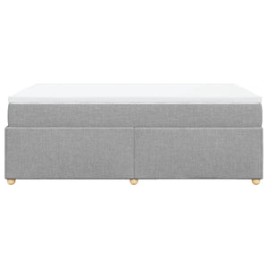 Κρεβάτι Boxspring με Στρώμα Ανοιχτό Γκρι 120x200 εκ. Υφασμάτινο - Pakobazaar